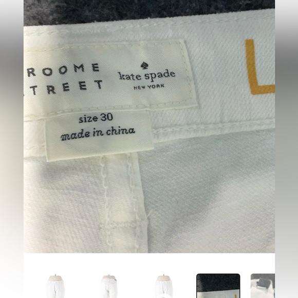 Kate Spade white Straight Leg Jeans size 30 - Picture 4 of 5